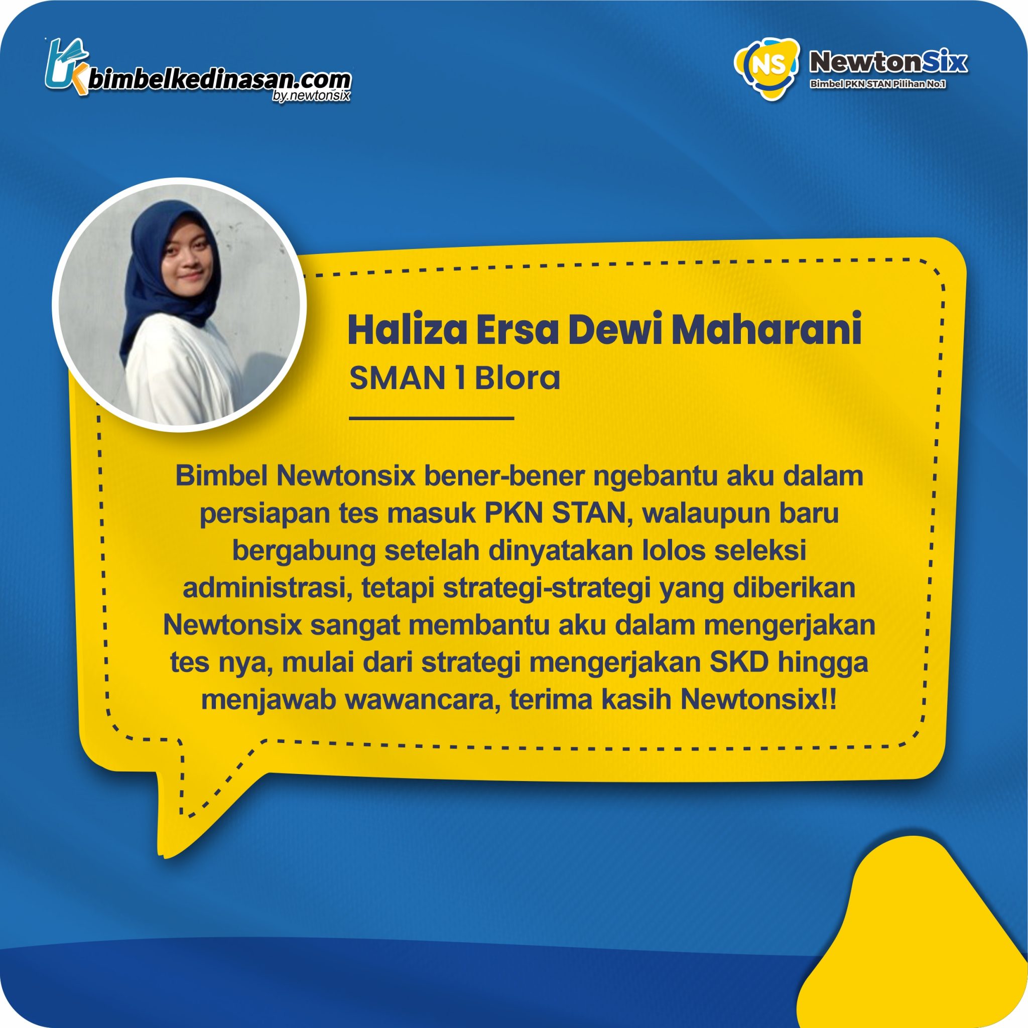 Testimoni siswa lolos Sekolah Kedinasan
